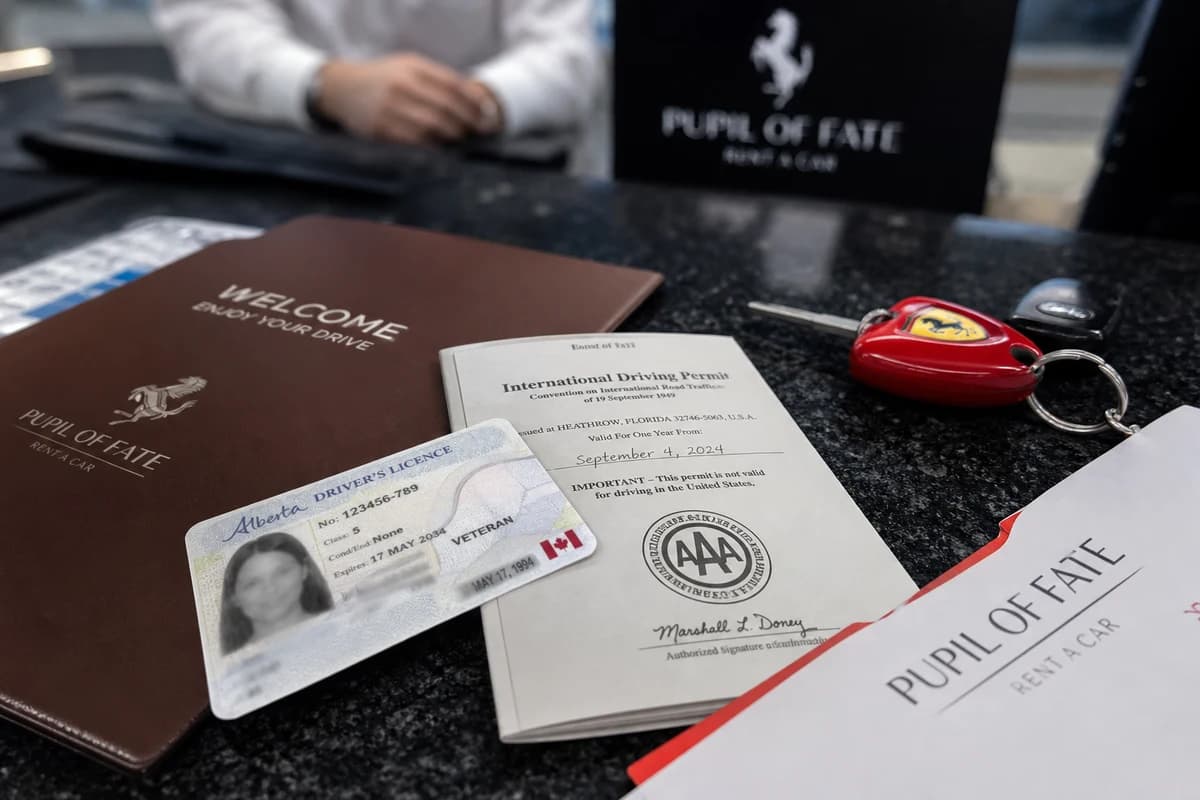 DreamRides rental car collection with Canadian tourist documents verified at Dubai handover